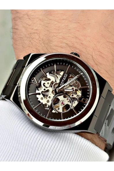 Reward Siyah Renk Metal Kordon Otomatik Business Erkek Kol Saati + Bileklik Hediyeli - Resim 3