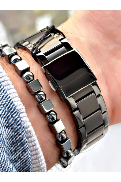 Ferrucci Siyah Renk Fonksiyonlu Çelik Kordon Spor Erkek Kol Saati + BİLEKLİK - Resim 4