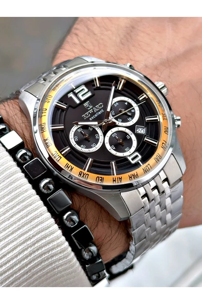 Reward Gümüş Renk Çelik Kasa Kordon Business Erkek Kol Saati + BİLEKLİK - Resim 3