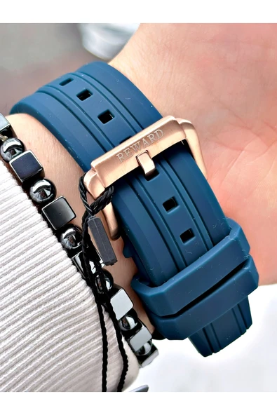 Reward Lacivert Renk Kare Spor Fonksiyonlar Aktif Erkek Kol Saati + BİLEKLİK - Resim 4