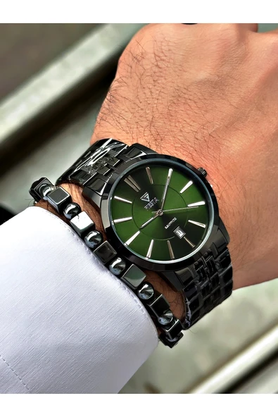 Fiesta Siyah Renk Klasik Sade Çelik Safir Cam Lüx Çelik Business Erkek Kol Saati + BİLEKLİK HEDİYELİ - Resim 4