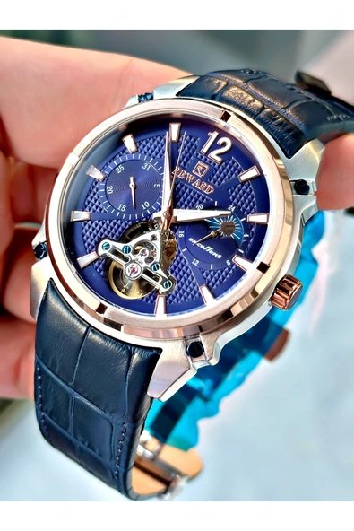Reward Lacivert Renk Deri Kordon Çelik Kasa  Mekanizma Lüx Erkek Kol Saati + BİLEKLİK HEDİYELİ ürün görseli 1