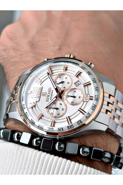 Reward Gümüş Renk Çelik Kasa Kordon Business Erkek Kol Saati + BİLEKLİK ürün görseli 1