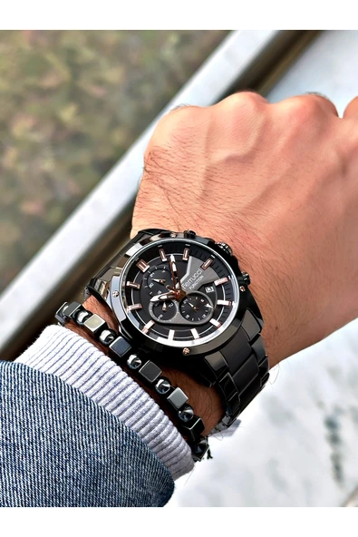 Ferrucci Siyah Renk Fonksiyonlar Aktif  Erkek Kol Saati + BİLEKLİK - Resim 2