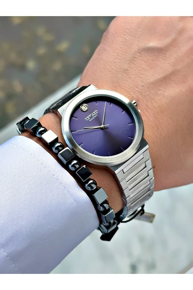 Reward Gümüş Renk Sade Klasik Model Erkek Kol Saati + BİLEKLİK HEDİYELİ - Resim 3