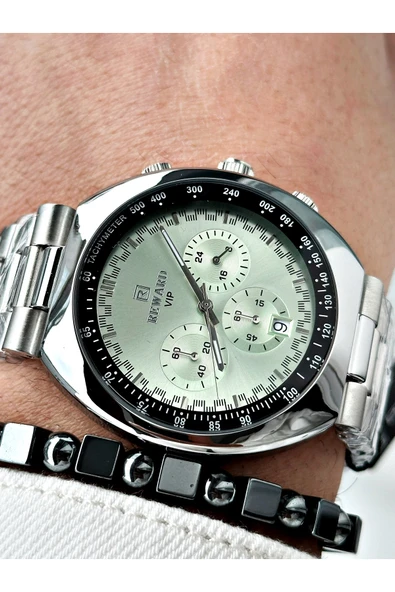 Reward Gümüş Renk Büyük Kasa Spor Model Fonksiyonlu Erkek Kol Saati + BİLEKLİK - Resim 3
