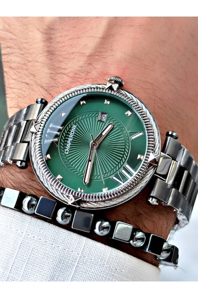 Chaperone Füme Renk Roma Rakamlı Sade Klasik Model Çelik Kordon Erkek Kol Saati + BİLEKLİK By Reward ürün görseli 1