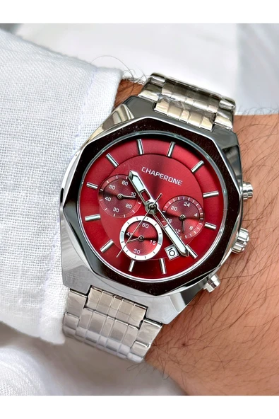 Chaperone Gümüş Renk Fonksiyonlar Aktif Çelik Kordon Erkek Kol Saati + BİLEKLİK By Reward ürün görseli 1