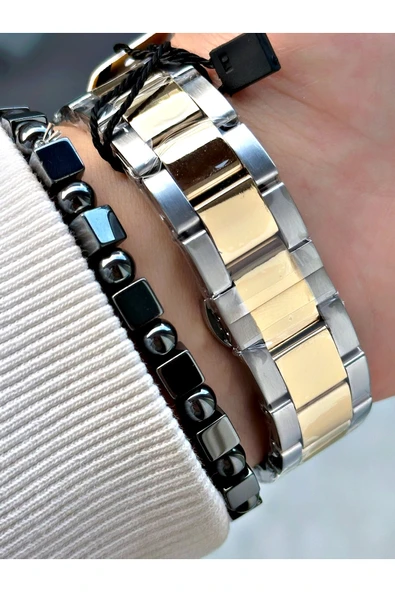 Reward Altın Gümüş Renk Fonksiyonlar Aktif Çelik Kordon Erkek Kol Saati + BİLEKLİK HEDİYELİ - Resim 4
