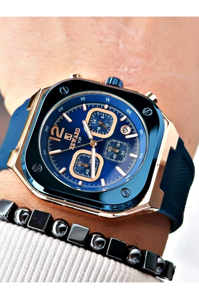 Reward Lacivert Renk Kare Model Fonksiyonlu Silikon Spor Erkek Kol Saati + BİLEKLİK - Resim 2