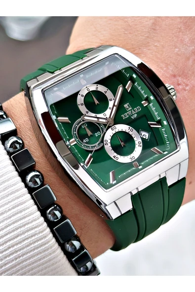Reward Yeşil Renk Kare Spor Fonksiyonlar Aktif Erkek Kol Saati + BİLEKLİK ürün görseli 1