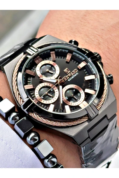 Reward Siyah Renk Roma Rakamlı Fonksiyonlar Aktif Çelik Kordon Erkek Kol Saati ürün görseli 1
