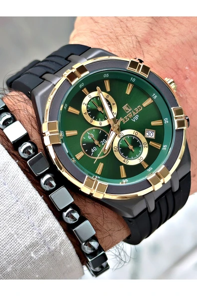 Reward Siyah Renk Silikon Fonksiyonlar Aktif Spor Erkek Kol Saati + BİLEKLİK HEDİYELİ - Resim 4