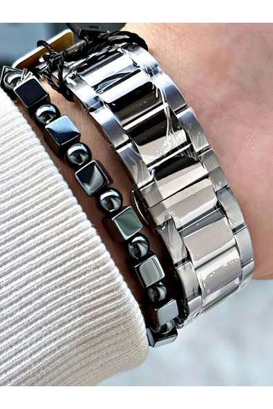 Reward Füme Renk Fonksiyonlu Çelik Kordon Erkek Kol Saati + BİLEKLİK HEDİYELİ - Resim 4