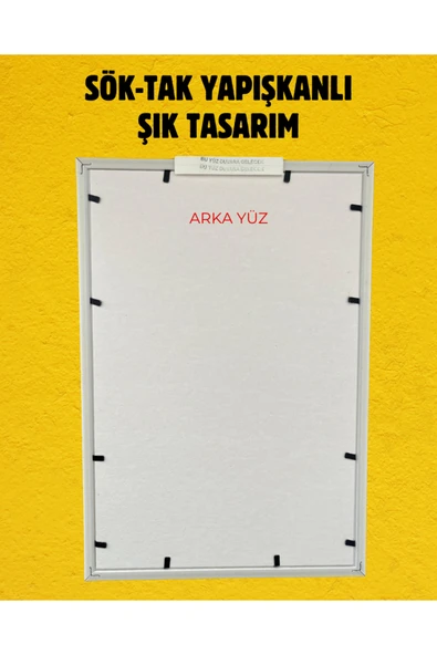 Yapışkanlı Sök Tak A4 Çerçeve - 20x30cm A4 Boyutunda Kaliteli Şık Dekoratif Duvar Çerçevesi - Resim 5