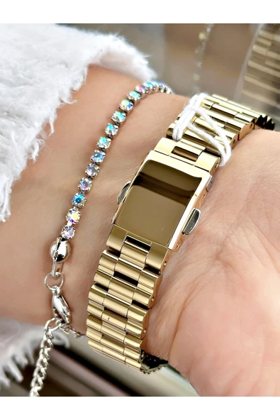 Ferrucci Altın Renk Klasik Sade Model  Kadın Kol Saati + BİLEKLİK - Resim 3