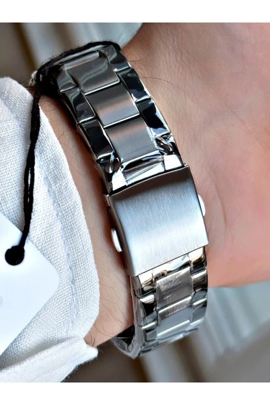 Ferrucci Füme Renk Klasik Model Fonksiyonlar Aktif Çelik Kordon Orijinal Erkek Kol Saati + BİLEKLİK HEDİYELİ - Resim 3