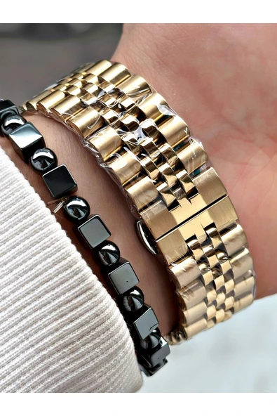 Fiesta Altın Renk Klasik Çelik Garantili Elite Erkek Kol Saati + BİLEKLİK - Resim 5