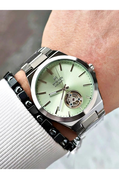 Reward Gümüş Renk Otomatik Kurmalı Çelik Kordon Erkek Kol Saati + BİLEKLİK - Resim 2