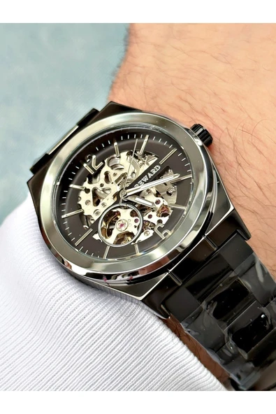 Reward Siyah Renk Metal Kordon Otomatik Business Erkek Kol Saati + Bileklik Hediyeli - Resim 6