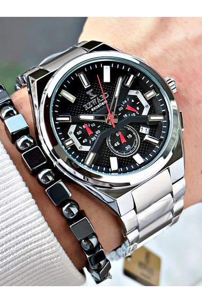 Reward Gümüş Renk Fonksiyonlar Aktif Çelik Kordon Erkek Kol Saati + BİLEKLİK HEDİYELİ - Resim 3