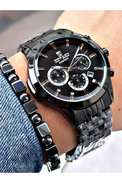 Reward Siyah Renk Spor Garantili Çelik Kordon Erkek Kol Saati + BİLEKLİK ürün görseli 1