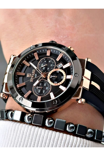 Reward Siyah Renk Spor Silikon Kordon Fonksiyonlu Garantili Erkek Kol Saati + BİLEKLİK - Resim 4