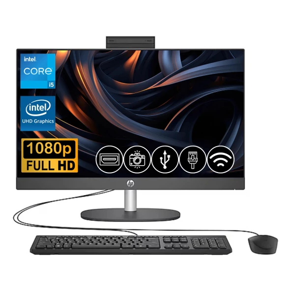 HP Proone 240 G10 i5 1334U 64GB  1TB M.2 SSD B70VFAT ATL19 23.8" FHD Fdos Siyah  All In One Bilgisayar ürün görseli 1