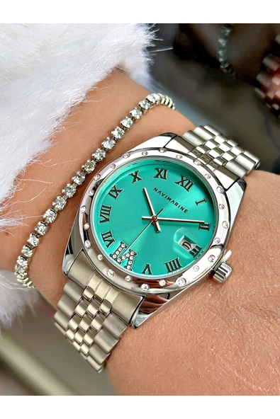 Navimarine Gümüş Renk Çelik Kordon Kadın Kol Saati + Bileklik Hediyeli ürün görseli 1