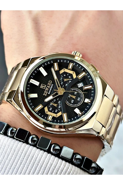 Reward Altın Renk Fonksiyonlar Aktif Çelik Kordon Erkek Kol Saati + BİLEKLİK HEDİYELİ ürün görseli 1