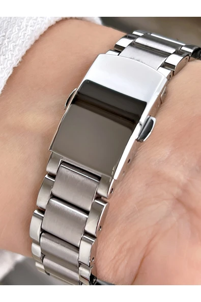 Navimarine Gümüş Renk Çelik Kordon Kadın Kol Saati Bileklik Hediyeli - Resim 3