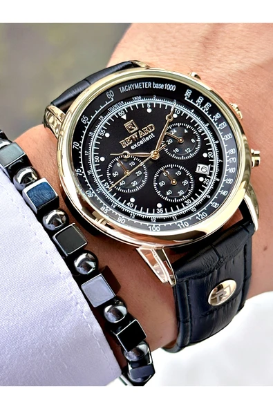 Reward Siyah Deri Kordon Pilli Orjinal Business Kilit Erkek Kol Saati + BİLEKLİK HEDİYELİ ürün görseli 1