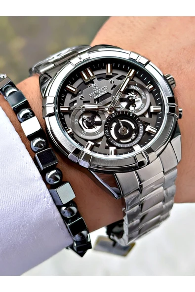 Reward Füme Renk Rose Gold Kasa Erkek Kol Saati + Bileklik Hediyeli ürün görseli 1