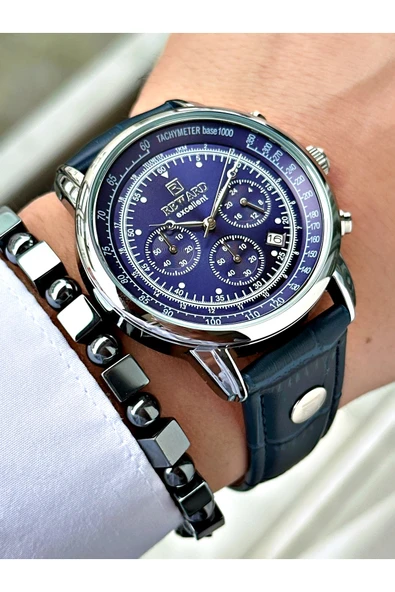 Reward Lacivert Renk Deri Kayış Orjinal Kilit Business Erkek Kol Saati + BİLEKLİK HEDİYELİ ürün görseli 1