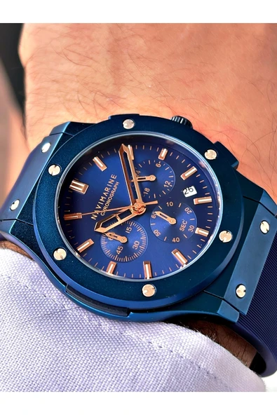 Navimarine Lacivert Renk Silikon Kordon Erkek Kol Saati Bileklik Hediyeli ürün görseli 1