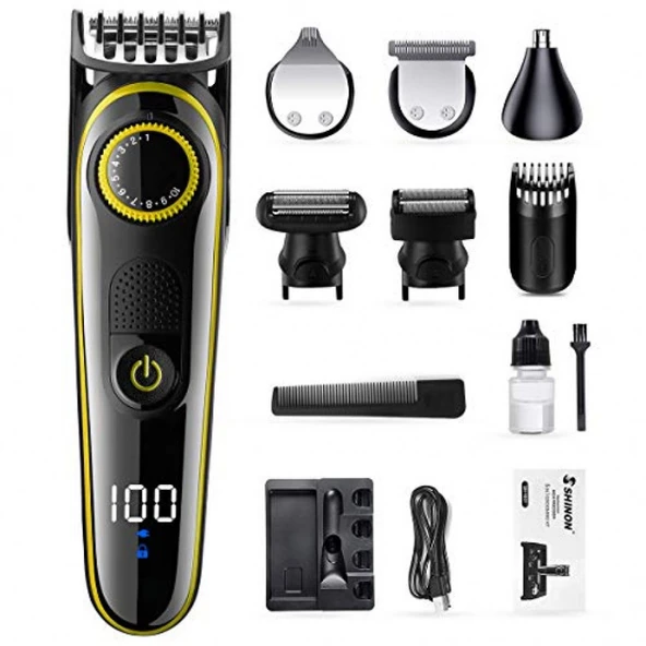 5in1 Fonksiyonlu Turbo Motorlu Saç Sakal Kesme Tıraş Makinesi Burun Kulak Ense Favori Tüm Vücut (4989) - Resim 2