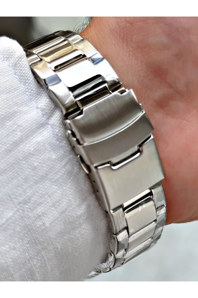 Chaperone Gümüş Renk Sade Klasik Model Çelik Kordon Erkek Kol Saati + BİLEKLİK HEDİYELİ By Reward - Resim 4