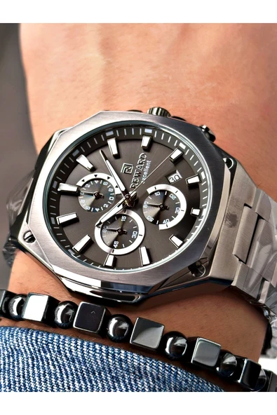 Reward Füme Renk Kare Model Fonksiyonlu Erkek Kol Saati + BİLEKLİK HEDİYELİ ürün görseli 1