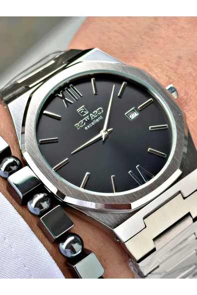 Reward Gümüş Renk Takvimli Sade Klasik Model Erkek Kol Saati + BİLEKLİK HEDİYELİ ürün görseli 1