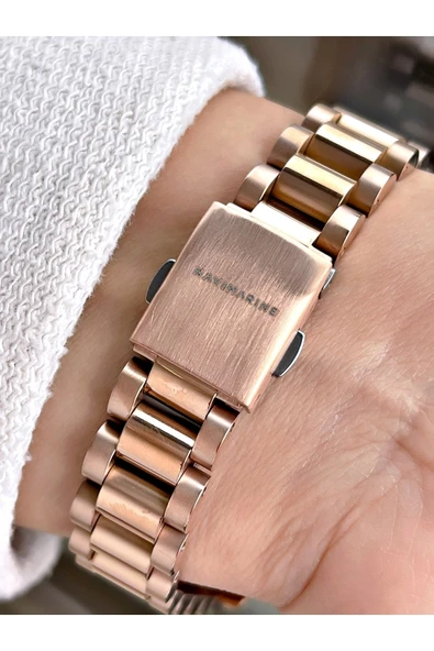 Navimarine Rosegold Renk Çelik Kordon Kadın Kol Saati Bileklik Hediyeli - Resim 3