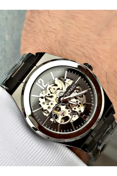 Reward Siyah Renk Metal Kordon Otomatik Business Erkek Kol Saati + Bileklik Hediyeli ürün görseli 1