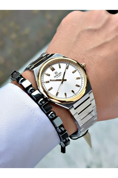 Reward Gümüş Renk Klasik Çelik Kordon Erkek Kol Saati + BİLEKLİK HEDİYELİ - Resim 3