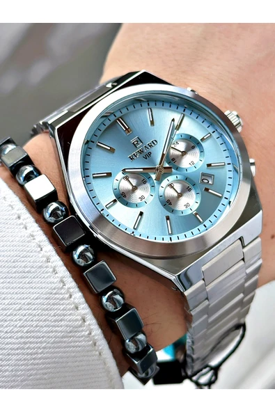 Reward Gümüş Renk Fonksiyonlar Aktif Çelik Kordon Erkek Kol Saati + BİLEKLİK - Resim 3