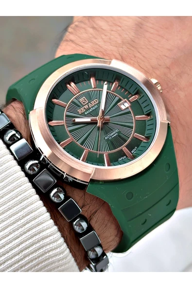 Reward Siyah Renk Çelik Kasa Otomatik Mekanizma Erkek Kol Saati + BİLEKLİK HEDİYELİ - Resim 3