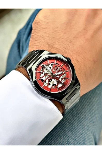 Reward Siyah Renk Çelik Kordon Business Kurmalı Otomatik Erkek Kol Saati + BİLEKLİK - Resim 3