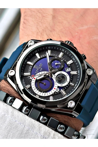 Reward Siyah Renk Spor Şık Dizayn Silikon Erkek Kol Saati + BİLEKLİK HEDİYELİ ürün görseli 1