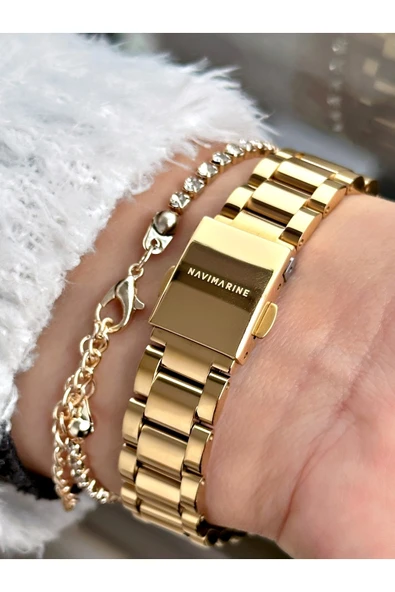 Navimarine Çelik Kordon Kadın Kol Saati + Bileklik Hediyeli - Resim 3