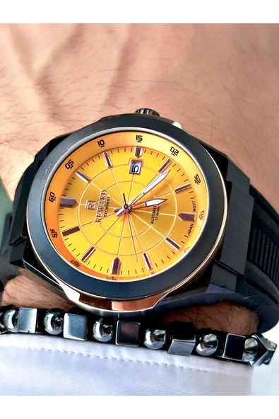 Reward Siyah Renk Çelik Kasa  Mekanizma Lüx Erkek Kol Saati + BİLEKLİK ürün görseli 1