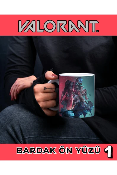 VALORANT KUPA BARDAK - KARIŞIK- KAHVE BARDAĞI - KİŞİYE ÖZEL KUPA BARDAK ürün görseli 1