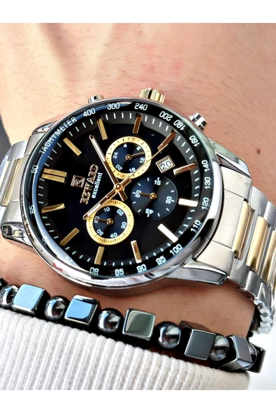 Reward Altın Gümüş Renk Fonksiyonlar Aktif Aynalı Cam Erkek Kol Saati + BİLEKLİK HEDİYELİ ürün görseli 1